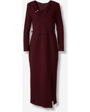 Roland Mouret Crepe Wool Dress - Red