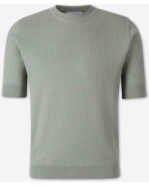 Lardini Linen Knit T-Shirt - Grey