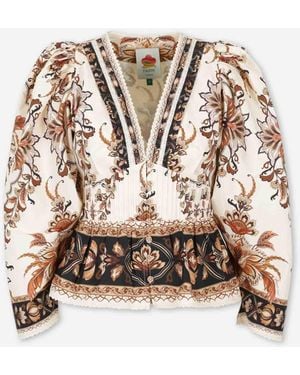 FARM Rio Floral Print Blouse - Natural