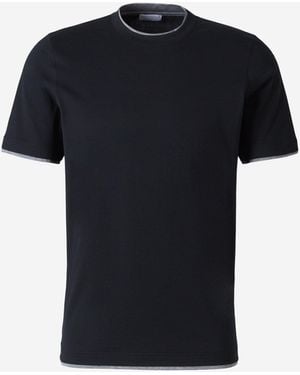 Santa Eulalia Contrast Trim T-Shirt - Black