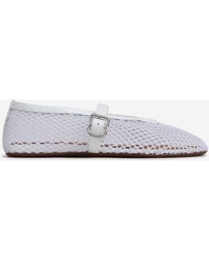 Alaïa Flat Mesh Ballerinas - White