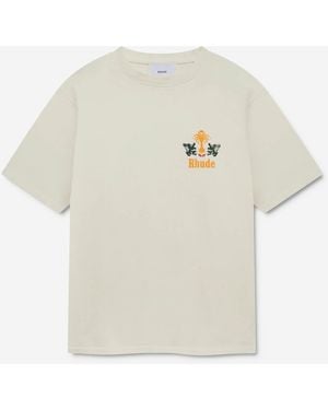 Rhude T-Shirt Tabac - Blanc