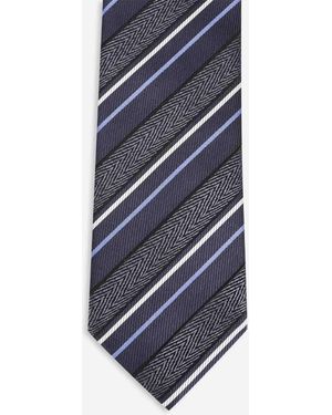Brioni Cravatta A Righe Testurizzata - Blu