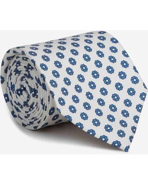 Santa Eulalia Floral Print Silk Tie - Blue