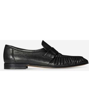 The Row Gathered Loafers - Black