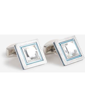 Tateossian Swarovski Square Cufflinks - White
