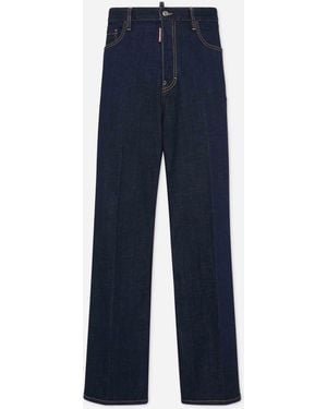 DSquared² Wide Cotton Jeans - Blue