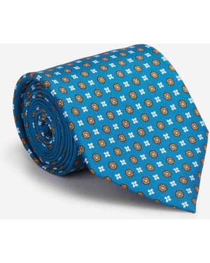 Marinella Floral Silk Tie - Blue