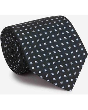 Santa Eulalia Silk Floral Tie - Black