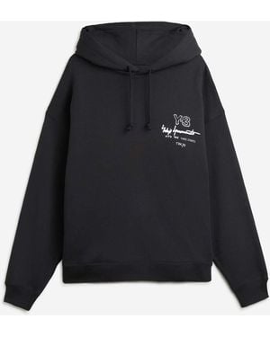 Y-3 Printed Hooded Sweatshirt - Black