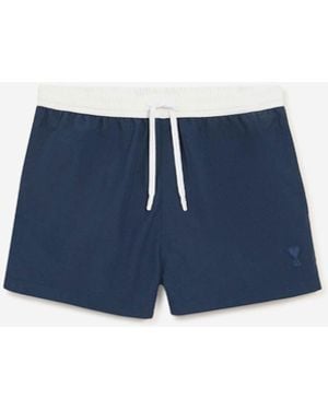 Ami Paris Maillot De Bain Court - Bleu