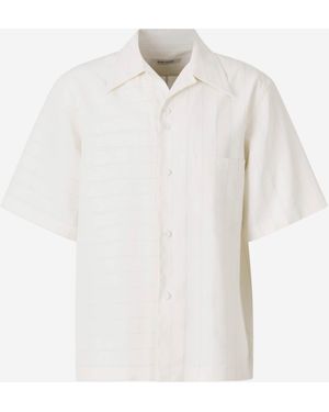 Wales Bonner Camicia Di Lino A Righe - Bianco