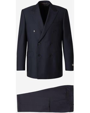 Canali Plain Wool Suit - Blue