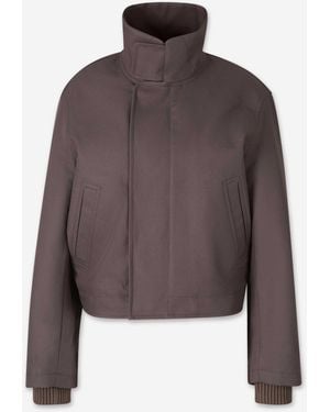 Victoria Beckham Cotton Bomber Jacket - Brown