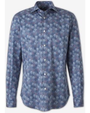 Vincenzo Di Ruggiero Printed Cotton Shirt - Blue