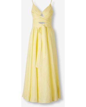 Zimmermann Midi Tie-Waist Dress - Yellow