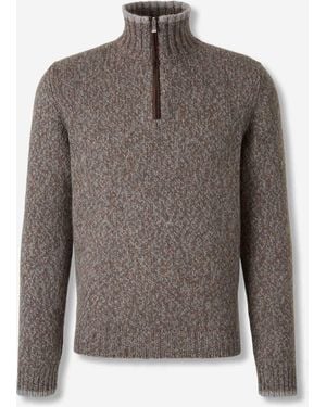 Fedeli High Collar Sweater - Gray