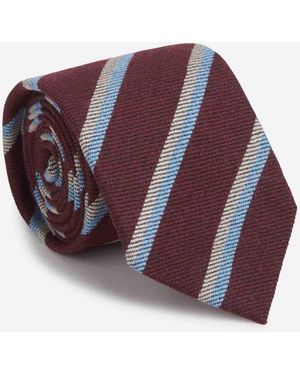 Bigi por Santa Eulalia Wool Striped Tie - Purple