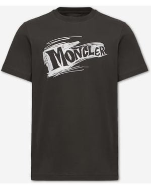 Moncler Camiseta Logo Boceto - Negro