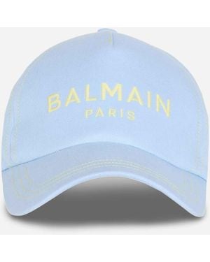 Balmain Embroidered Baseball Cap Light - Blue