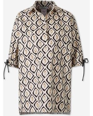 Max Mara Blusa Ancha Estampada - Blanco