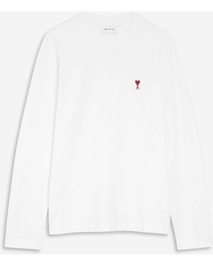 Ami Paris T-Shirt A Maniche Lunghe - Bianco