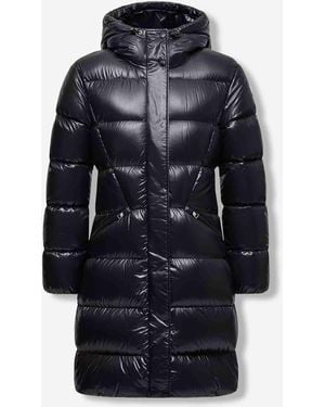 Moncler Piumino Lungo Con Cappuccio Bellevue - Blu