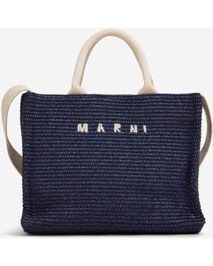 Marni Raffia Tote Bag - Blue