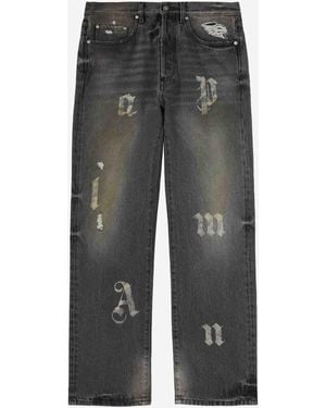 Palm Angels Jeans Logo Denim - Grey