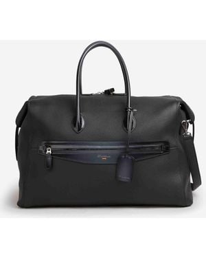 Santoni Leather Travel Bag - Black