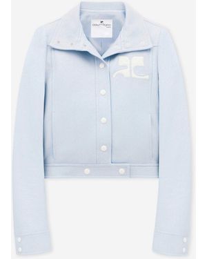 Courreges Vinyl Biker Jacket - Blue