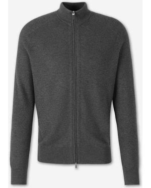 ZEGNA Kaschmir-Seiden-Strickjacke Mit Reißverschluss - Grau