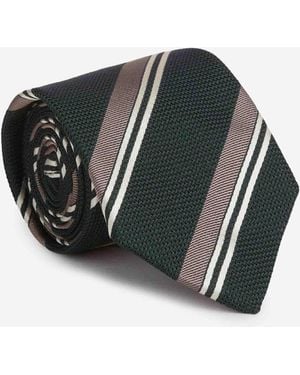 Santa Eulalia Striped Silk Tie - Black