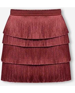 PATBO Amber Fringe Skirt - Red