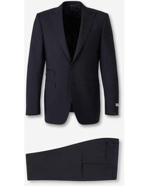 Canali Straight Wool Suit - Blue