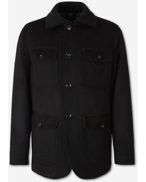Brioni Abrigo Corto Cashmere Lana - Negro