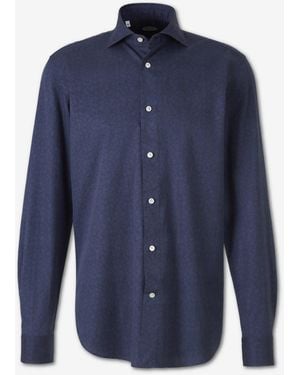 Vincenzo Di Ruggiero Printed Cotton Shirt - Blue