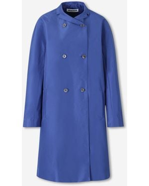 Jil Sander Technischer Langer Mantel - Blau