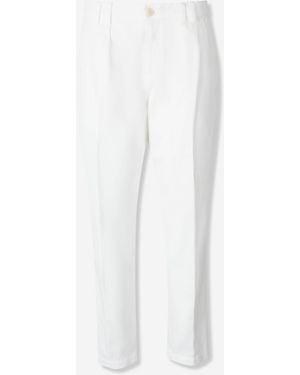 Canali Pantalones Chinos Algodón - Blanco