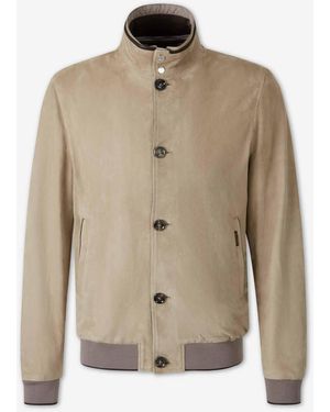 Moorer Casual Leather Jacket - Natural