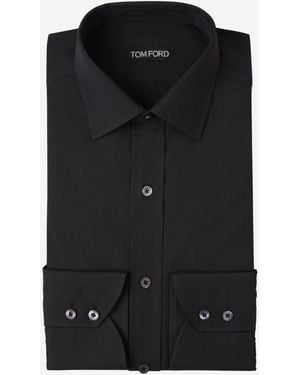 Tom Ford Plain Cotton Shirt - Black
