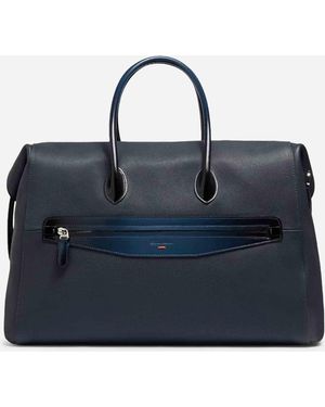 Santoni Leather Travel Bag - Blue