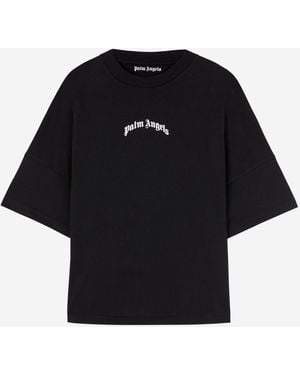 Palm Angels Cotton Logo T-Shirt - Black