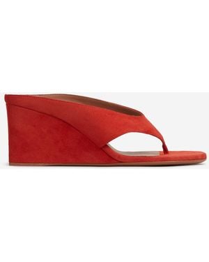 Alaïa Cubic Mules Suede - Red