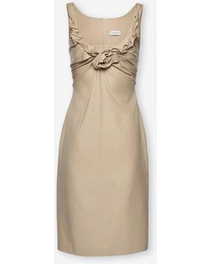 Magda Butrym Draped Neckline Midi Dress - Natural