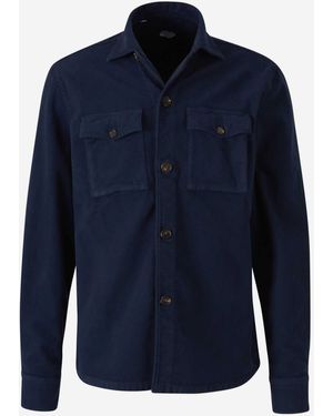 Vincenzo Di Ruggiero Cotton Pockets Overshirt - Blue