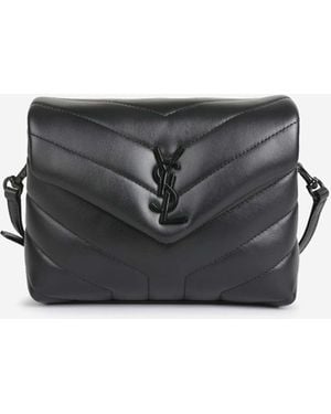 Saint Laurent Bolso Hombro Loulou Toy - Gris