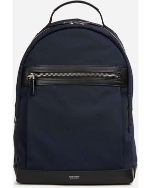 Tom Ford Nylon Leather Backpack - Blue