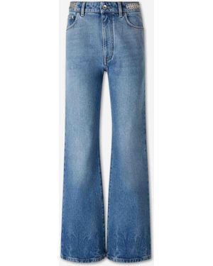Rabanne Wide Leg Cotton Jeans - Blue