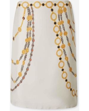 Versace Printed Pencil Skirt - Natural